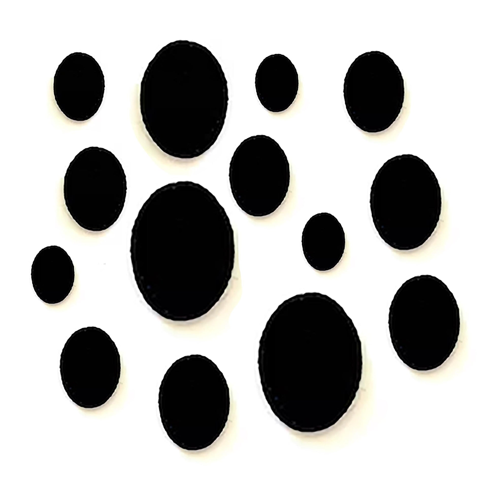 20 Pack of Black Felt Ovals for Amigurumi, Felt Eye Blanks, Multiple Sizes Available