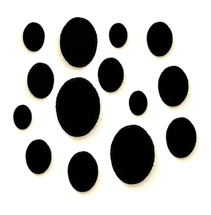 20 Pack of Black Felt Ovals for Amigurumi, Felt Eye Blanks, Multiple Sizes Available