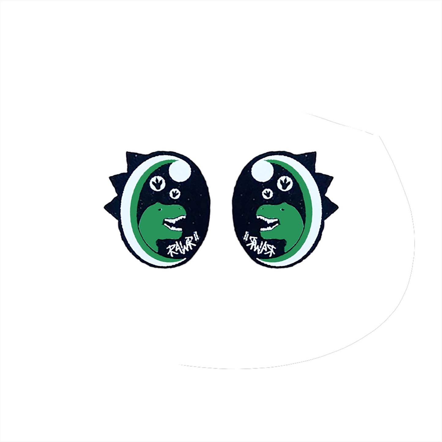 6 Pack of Green Dino Felt Eyes for Amigurumi, Dinosaur, Multiple Sizes Available