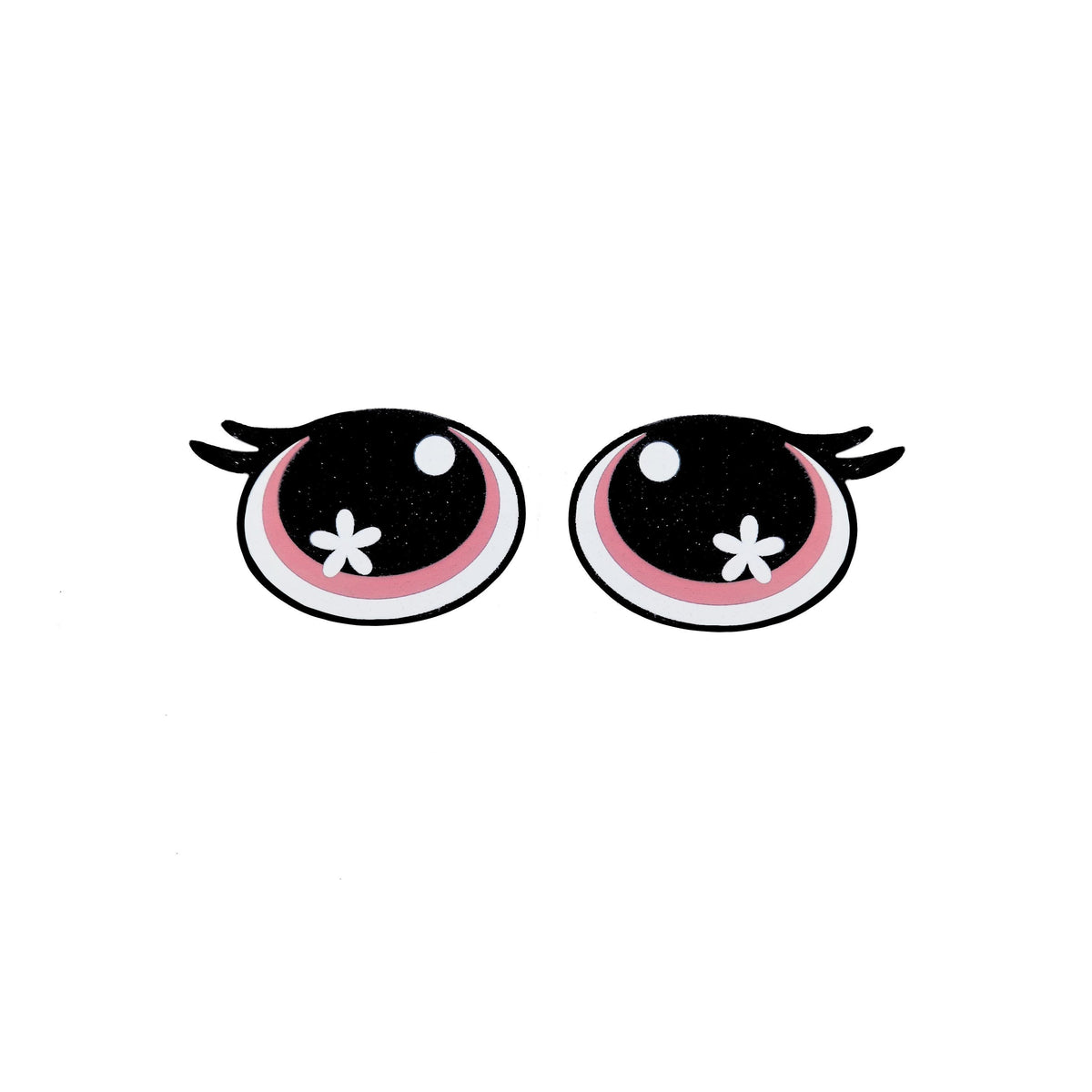 6 Pack, 3 Pack or Bulk Felt Eyes with Lashes for Amigurumi, Crochet, Knit, Oval, Pink, Flower, Plushie, Glitter, Kawaii