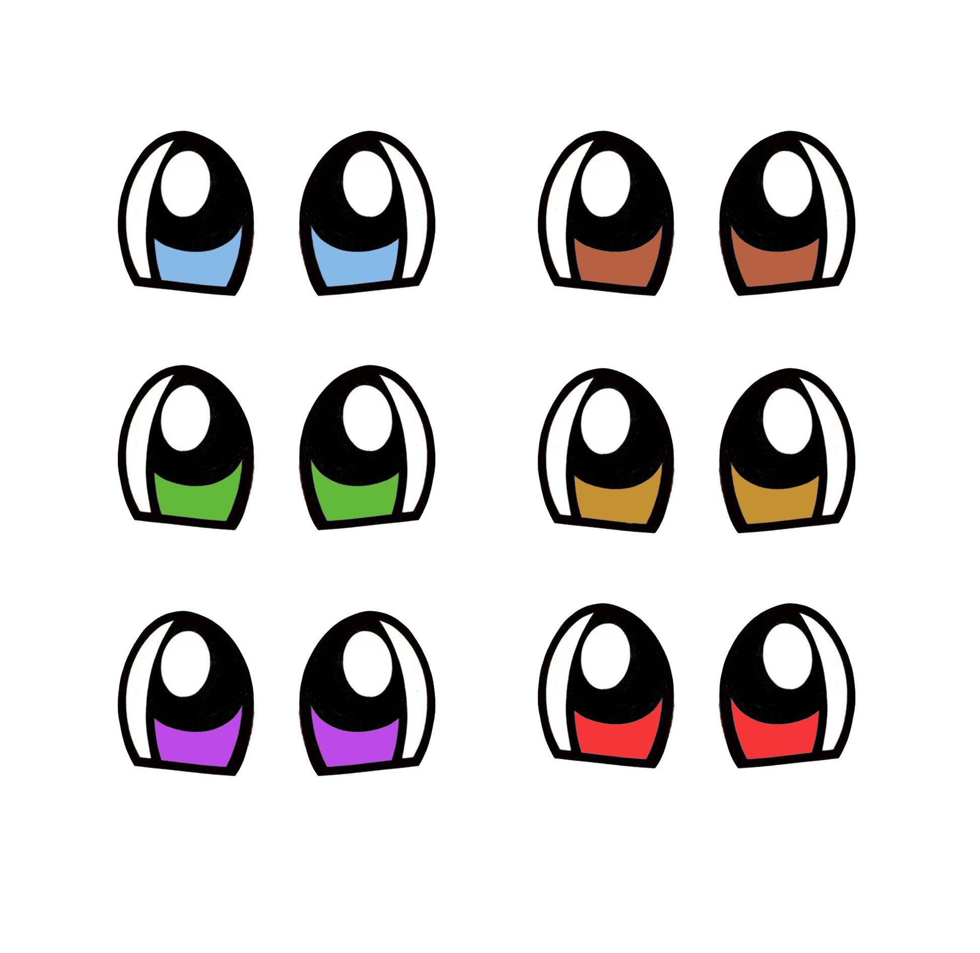6 Pack of Kawaii Felt Eyes For Amigurumi, Monster, Multiple Sizes Available