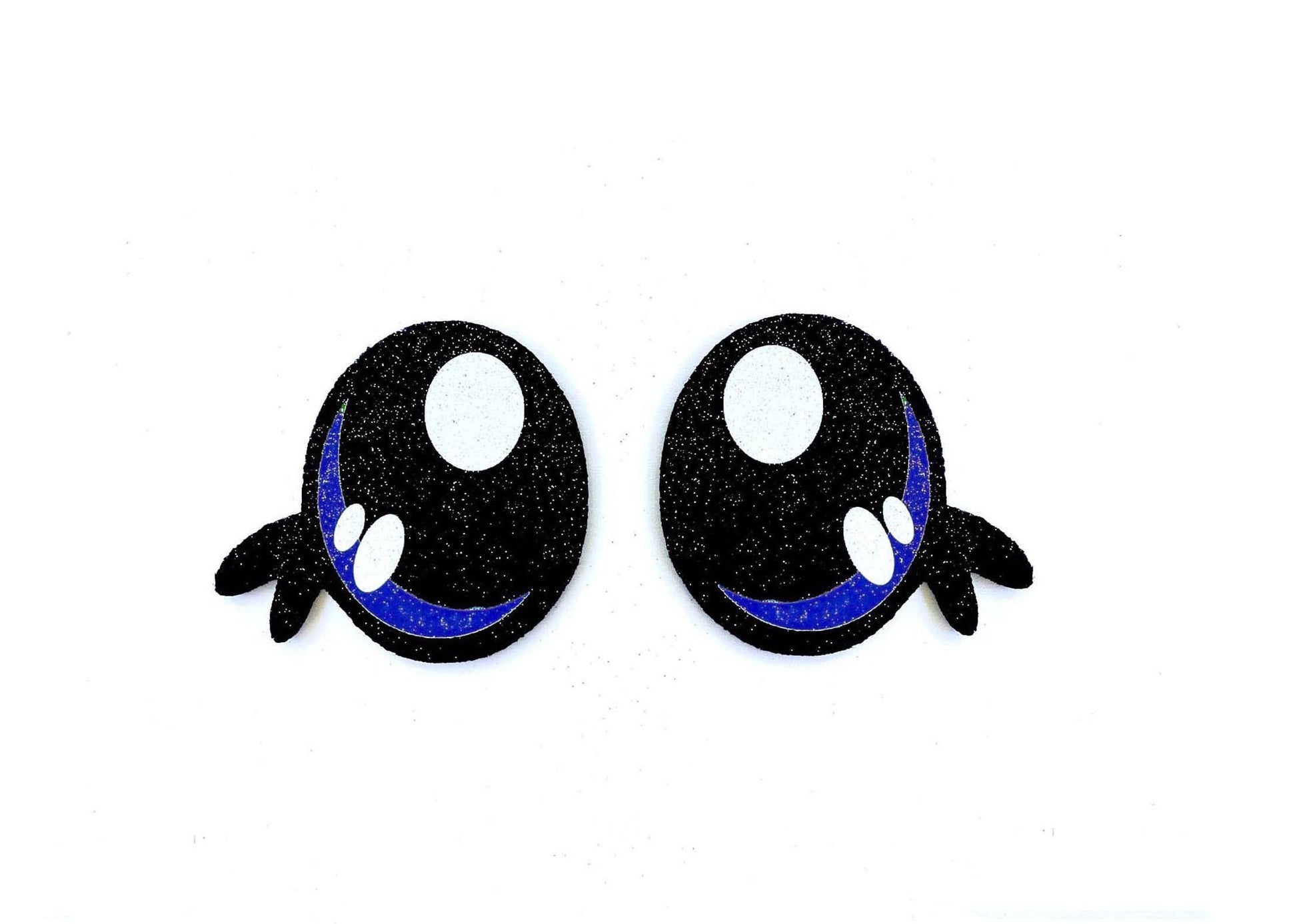 6 Pack of Glitter Felt Eyes for Amigurumi, With Lashes, Kawaii, Multiple Sizes Available