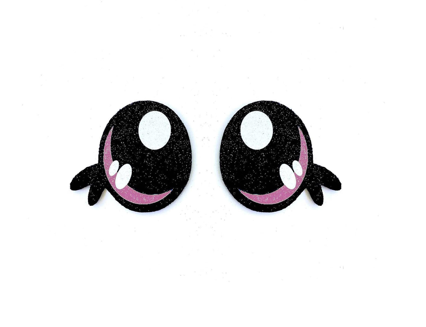6 Pack of Glitter Felt Eyes for Amigurumi, With Lashes, Kawaii, Multiple Sizes Available