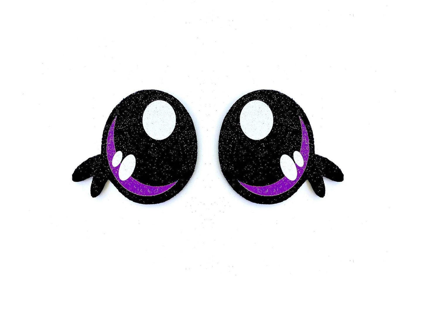 6 Pack of Glitter Felt Eyes for Amigurumi, With Lashes, Kawaii, Multiple Sizes Available