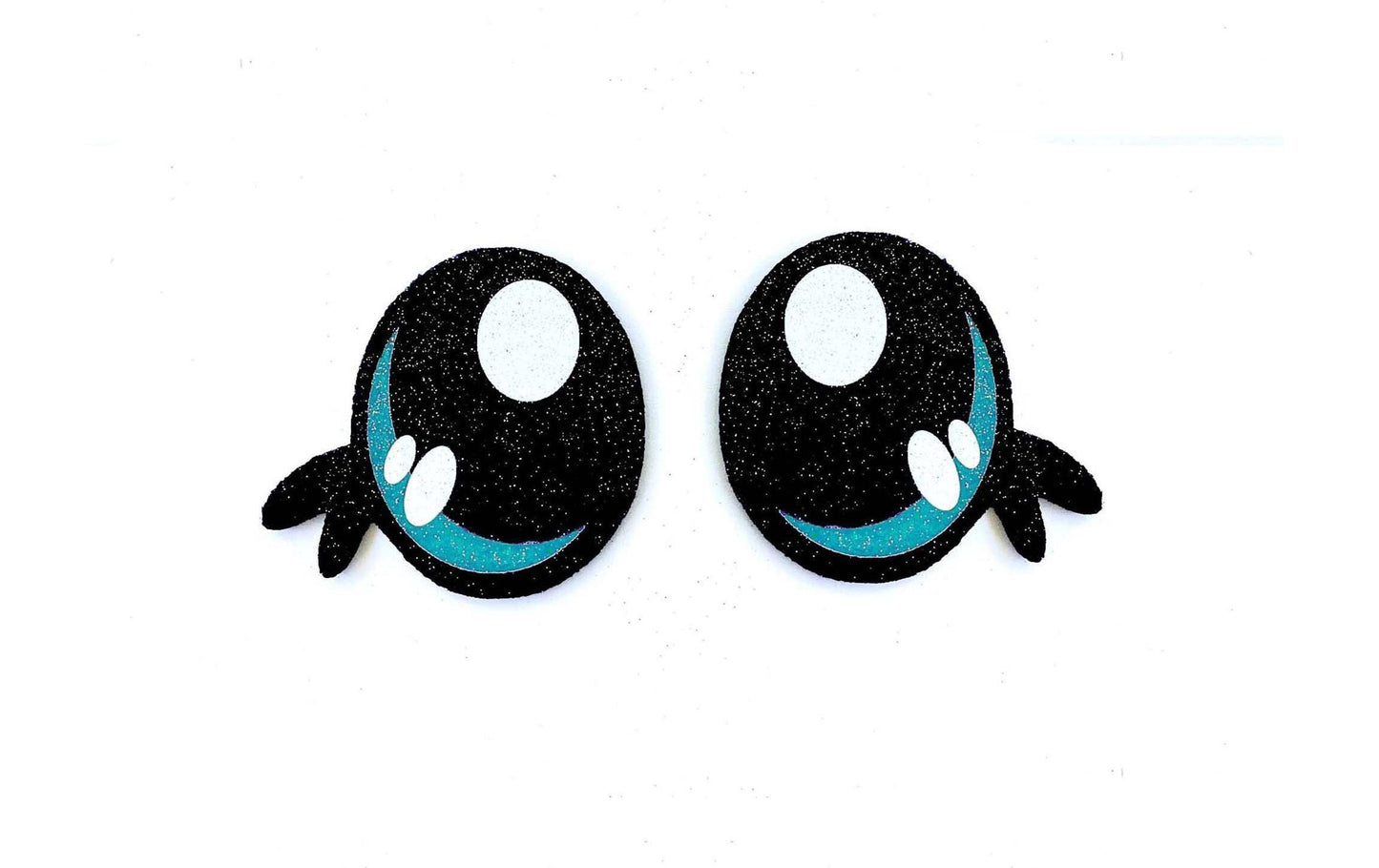 6 Pack of Glitter Felt Eyes for Amigurumi, With Lashes, Kawaii, Multiple Sizes Available
