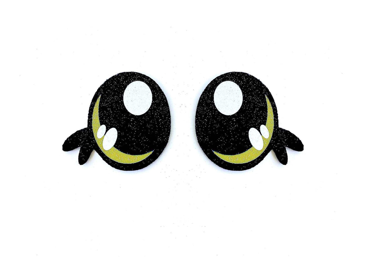 6 Pack of Glitter Felt Eyes for Amigurumi, With Lashes, Kawaii, Multiple Sizes Available