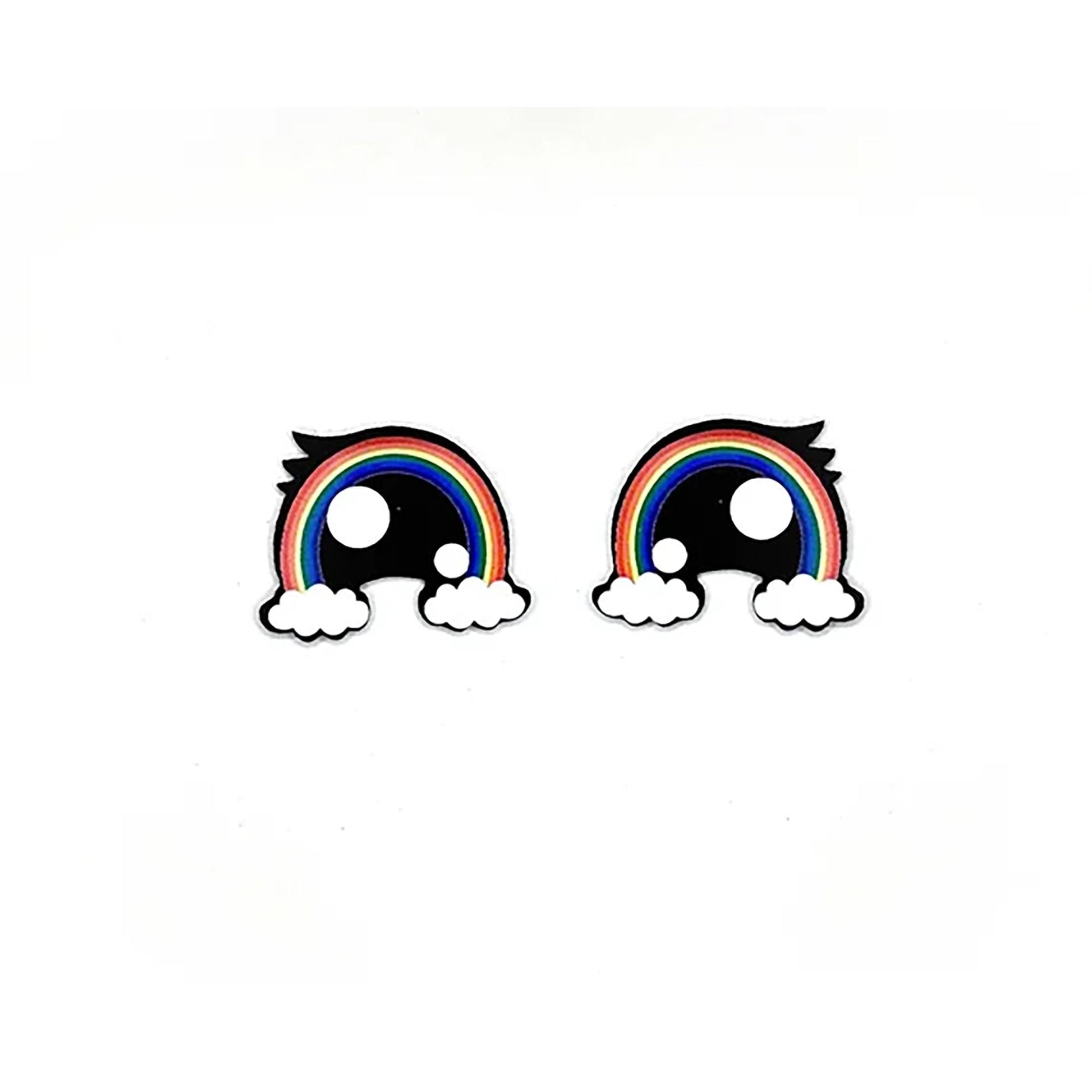 6 Pack of Rainbow Glitter Felt Eyes For Amigurumi Multiple Sizes Available