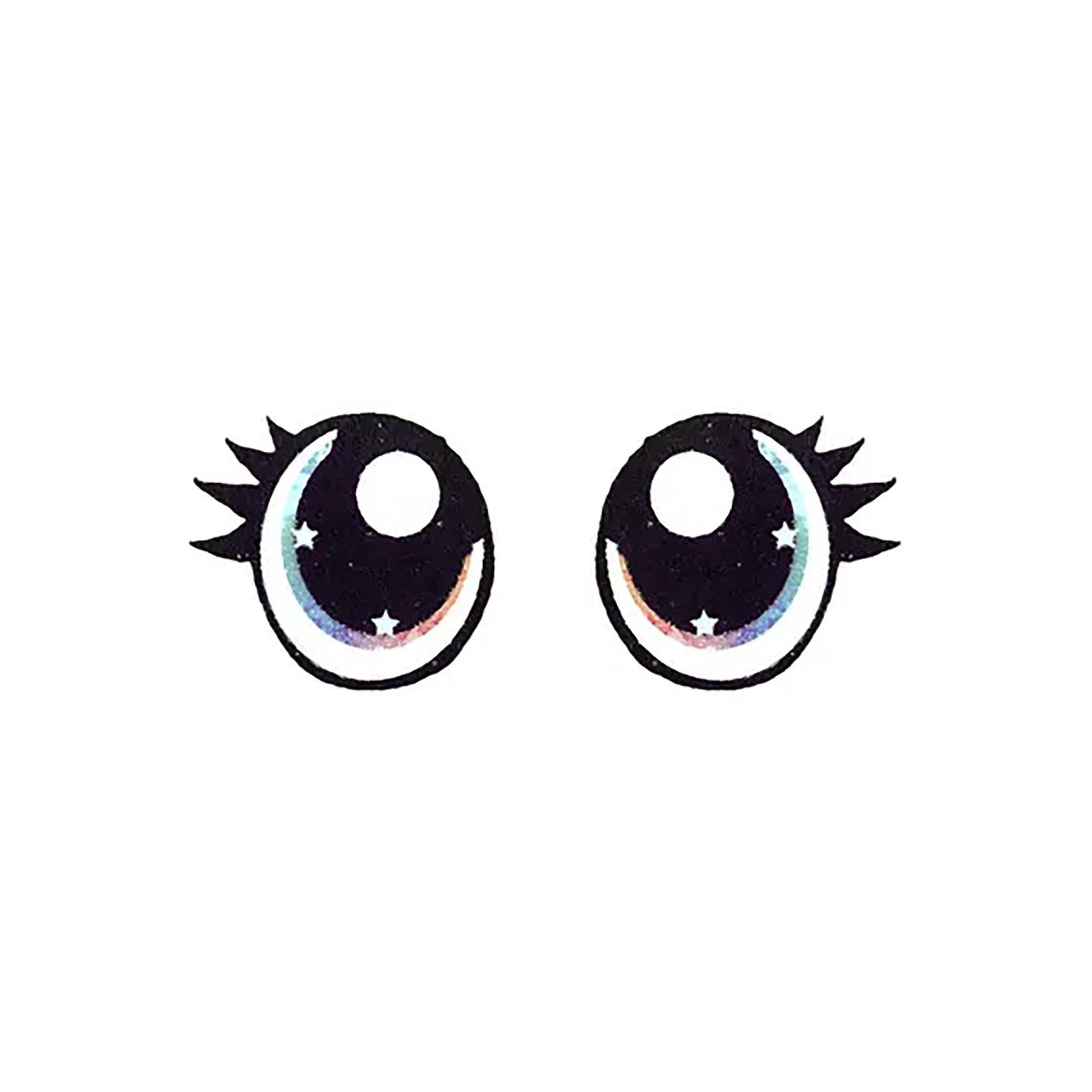 6 Pack of Rainbow Glitter Felt Eyes for Amigurumi, Pink, Blue, Multiple Sizes Available