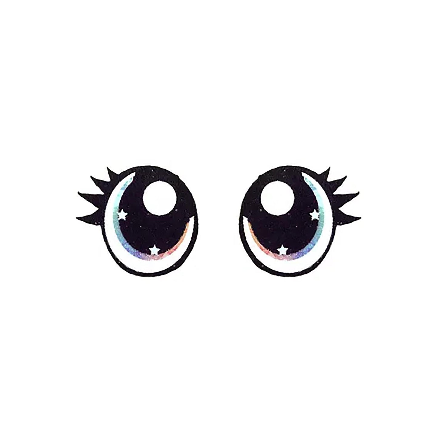 6 Pack of Rainbow Glitter Felt Eyes for Amigurumi, Pink, Blue, Multiple Sizes Available