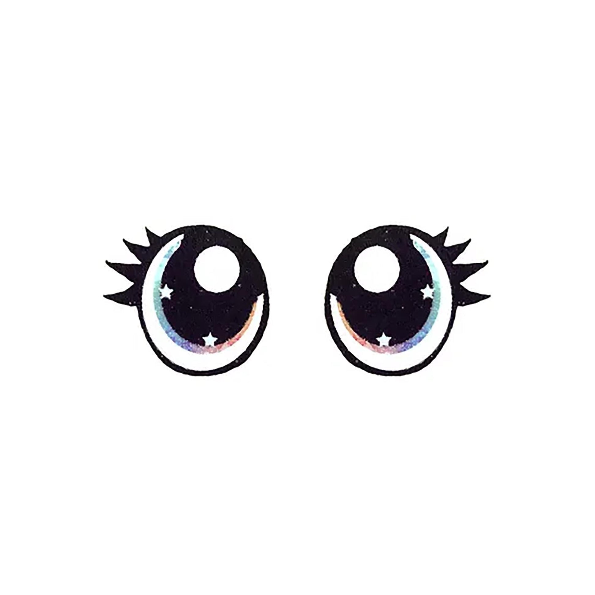 6 Pack of Rainbow Glitter Felt Eyes for Amigurumi, Pink, Blue, Multiple Sizes Available