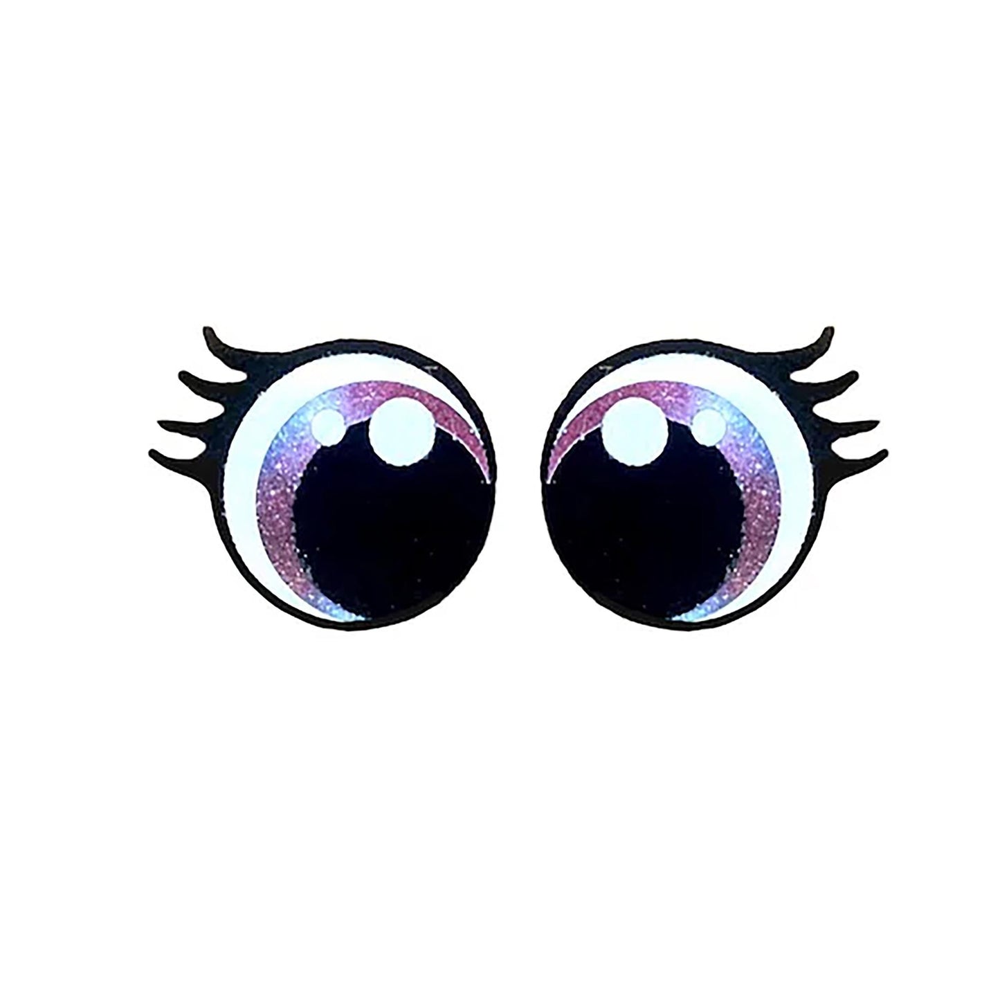 6 Pack of Round Glitter Felt Eyes