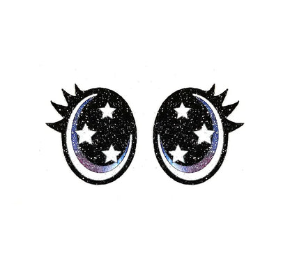 6 Pack of Oval Glitter Felt Eyes,