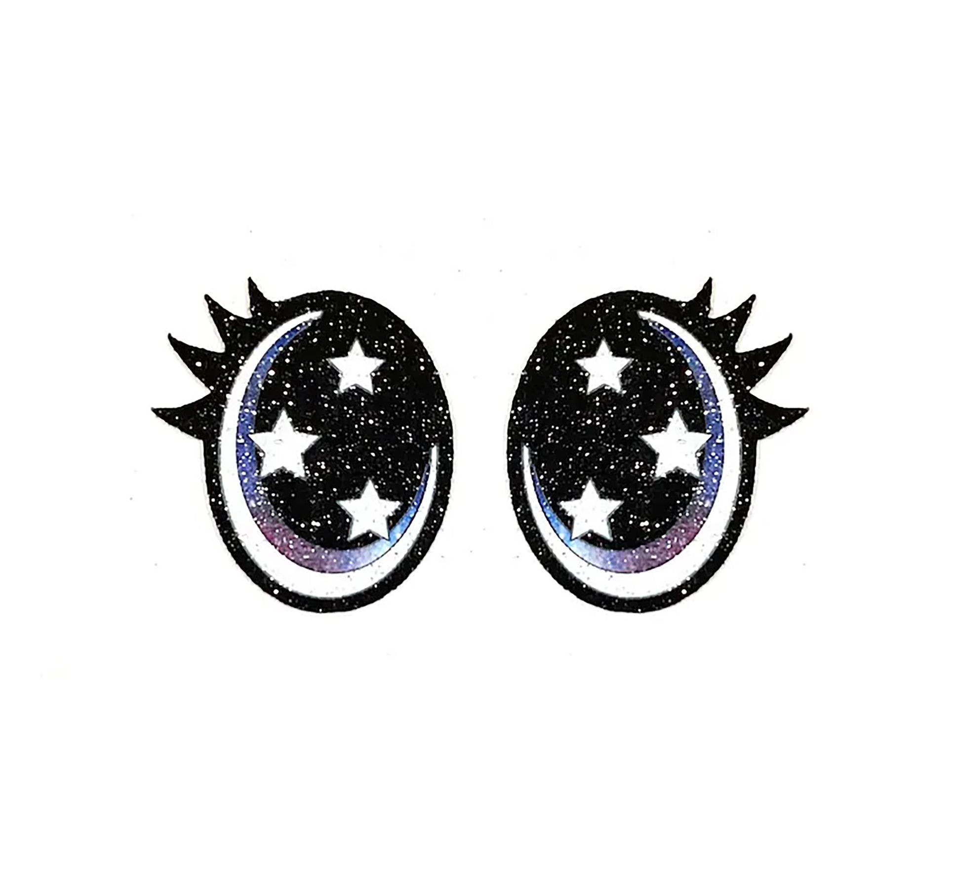 6 Pack of Oval Glitter Felt Eyes, for Amigurumi Multiple Sizes Available