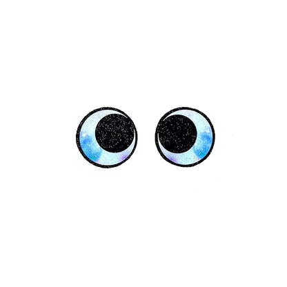 6 Pack, 3 Pack or Bulk Glitter Felt Eyes for Amigurumi, Crochet, Rainbow, Round, Knit, Plushie, Glitter, Kawaii