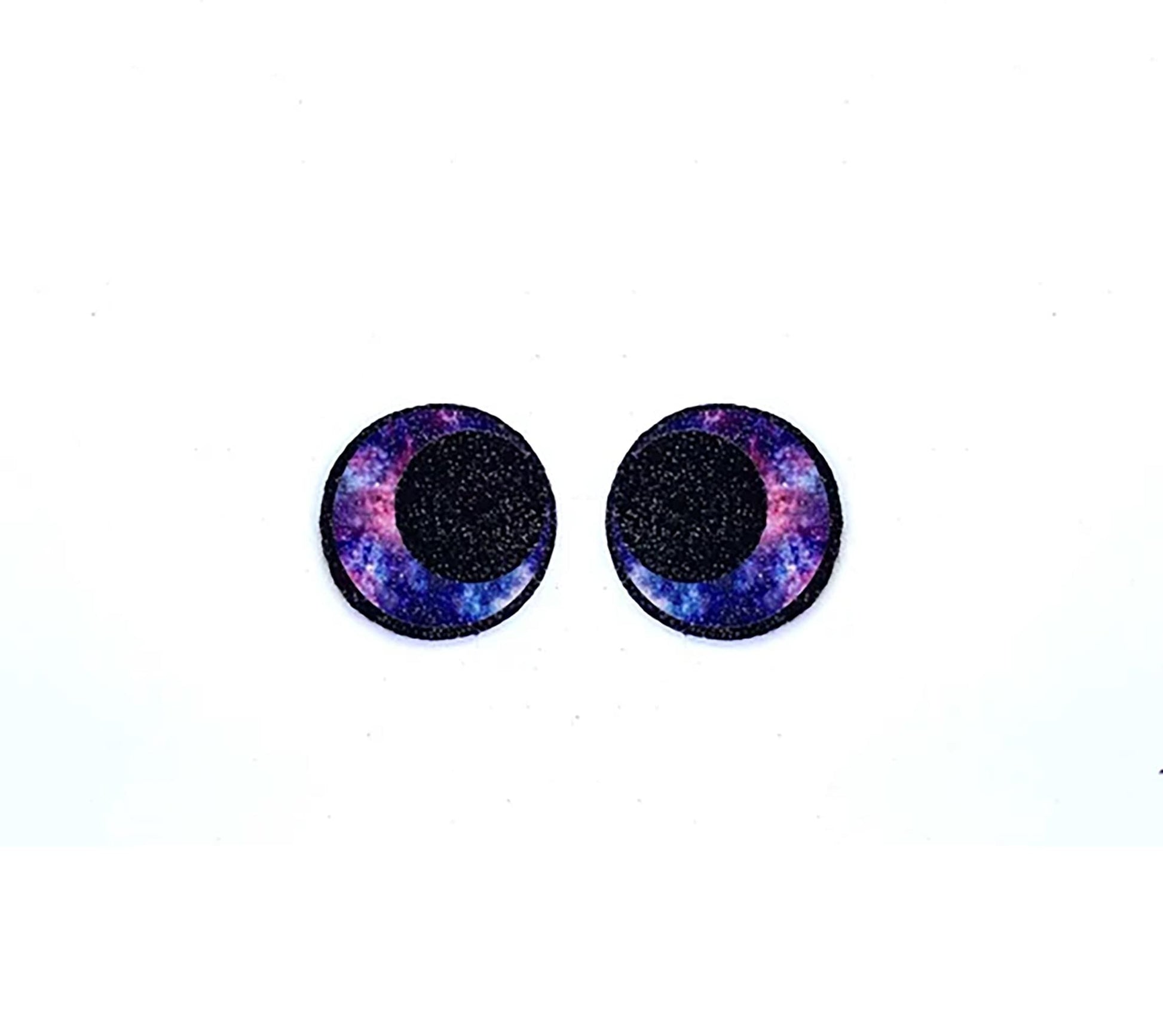 6 Pack, 3 Pack or Bulk Glitter Felt Eyes for Amigurumi, Galaxy, Round, Crochet, Knit, Plushie, Glitter, Kawaii