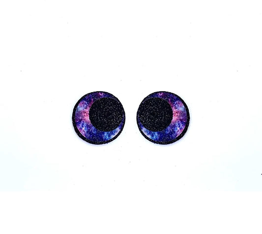 6 Pack, 3 Pack or Bulk Glitter Felt Eyes for Amigurumi, Galaxy, Round, Crochet, Knit, Plushie, Glitter, Kawaii