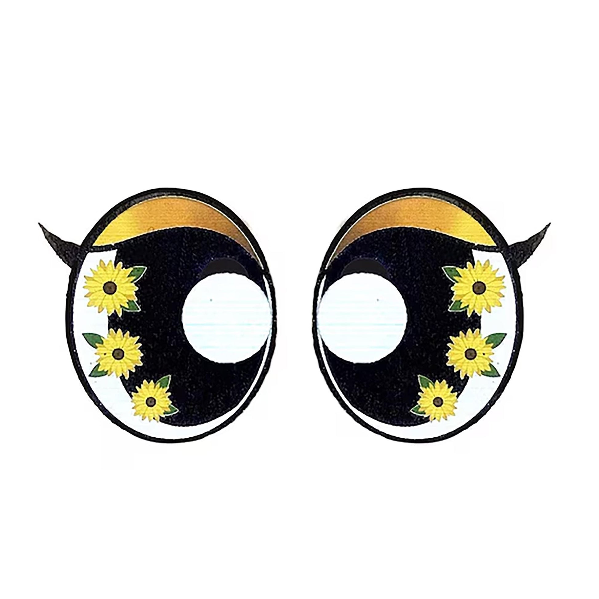 6 Pack of Oval Sunflower Felt Eyes for Amigurumi, Multiple Sizes Available