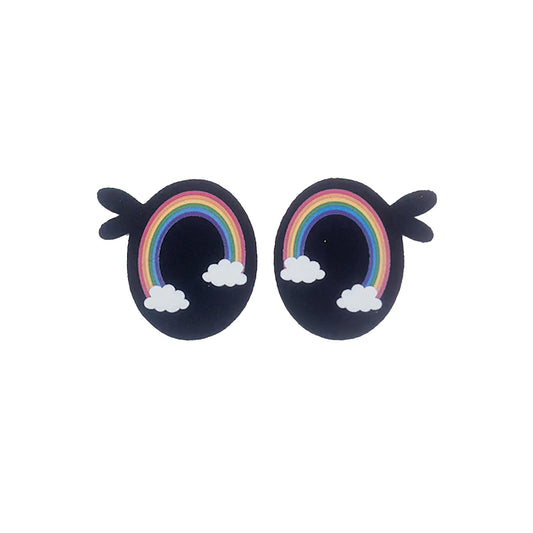 6 Pack of Pastel Rainbow Glitter Felt Eyes For Amigurumi Multiple Sizes Available
