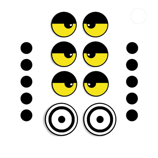 3 Pack of Felt Bird Faces for Amigurumi, Eyes, Shoulders, Spots, Multiple Sizes