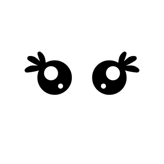 6 Pack of Round Felt Eyes for Amigurumi with Lashes, Kawaii, Plushie Eyes, Multiple Sizes Available