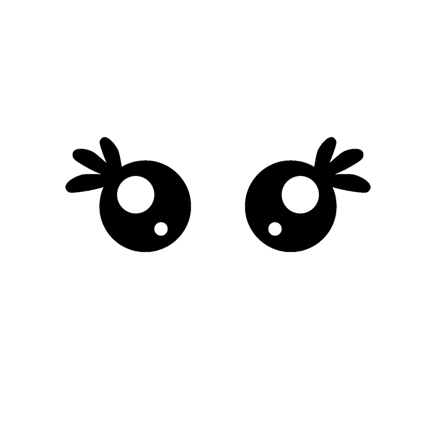 6 Pack of Round Felt Eyes for Amigurumi with Lashes, Kawaii, Plushie Eyes, Multiple Sizes Available