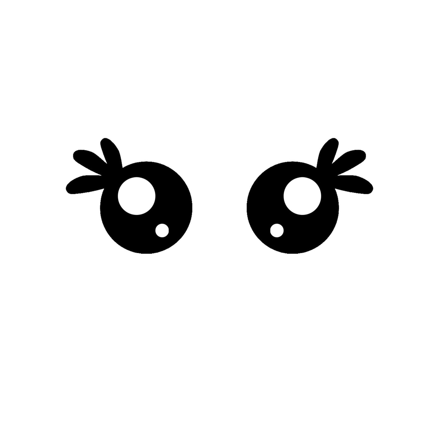 6 Pack of Round Felt Eyes for Amigurumi with Lashes, Kawaii, Plushie Eyes, Multiple Sizes Available