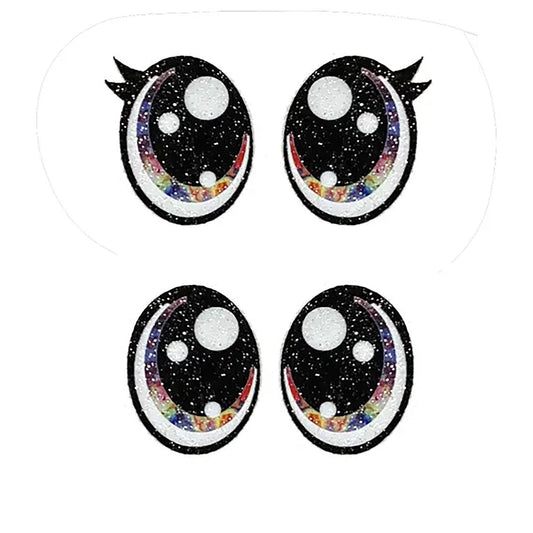 6 Pack of Tye Dye Glitter Felt Eyes For Amigurumi Multiple Sizes Available
