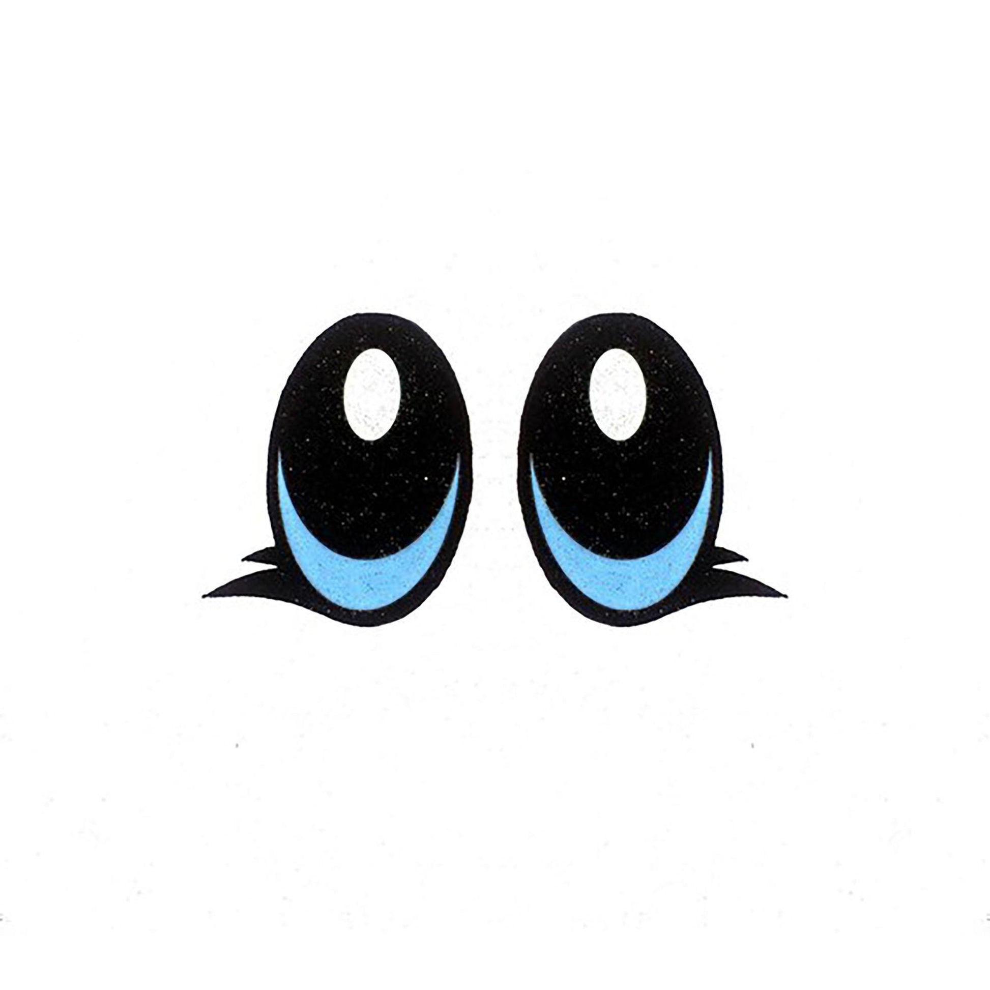 6 Pack of Blue Glitter Felt Eyes For Amigurumi Multiple Sizes Available
