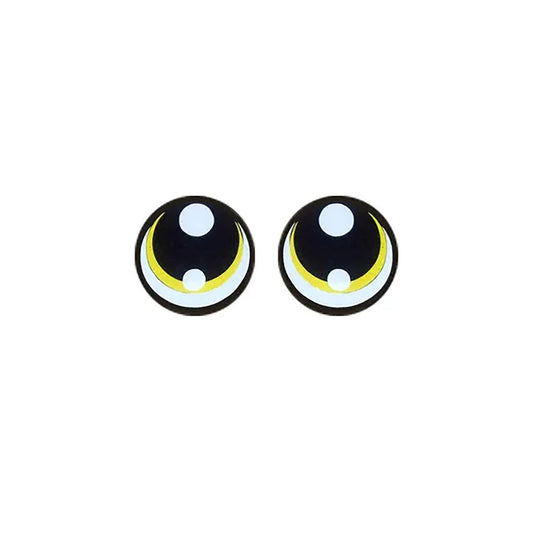 6 Pack of Round Kawaii Felt Eyes for Amigurumi, Multiple Sizes Available