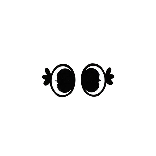 3 Pack of Oval Kawaii Felt Eyes for Amigurumi, with Lashes, Multiple Sizes Available