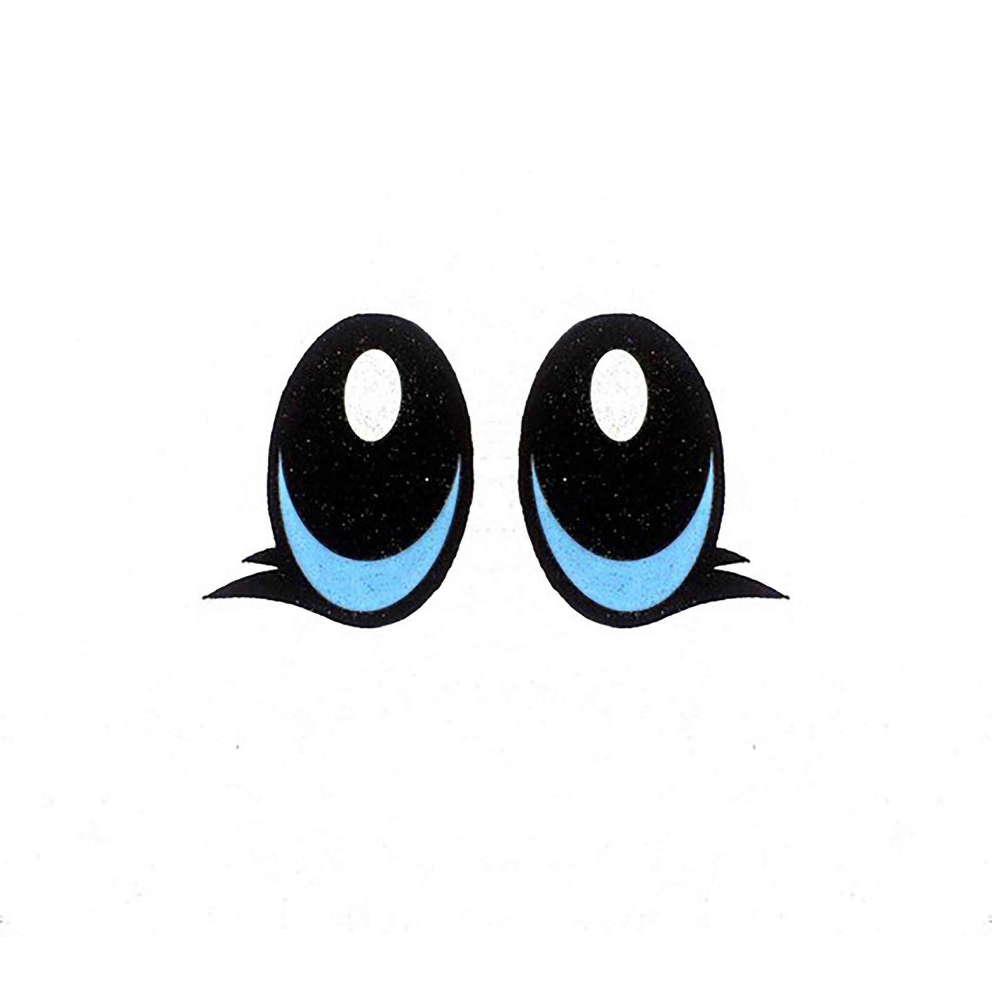 3 Pack of Blue Glitter Felt Eyes, with Lashes, for Amigurumi Multiple Sizes Available