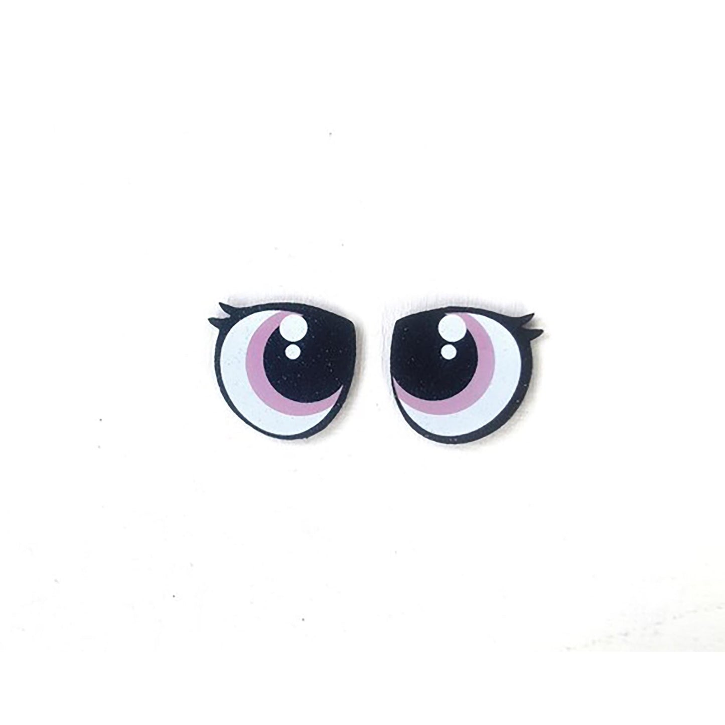 6 Pack of Glitter Pouty Felt Eyes for Amigurumi, with Lashes, Sad Eyes, Multiple Sizes Available