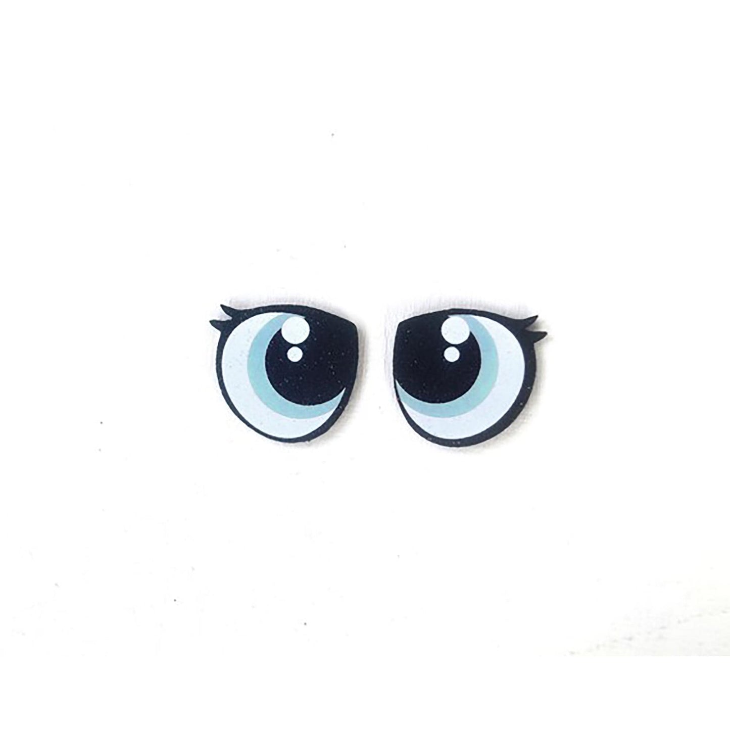 6 Pack of Glitter Pouty Felt Eyes for Amigurumi, with Lashes, Sad Eyes, Multiple Sizes Available