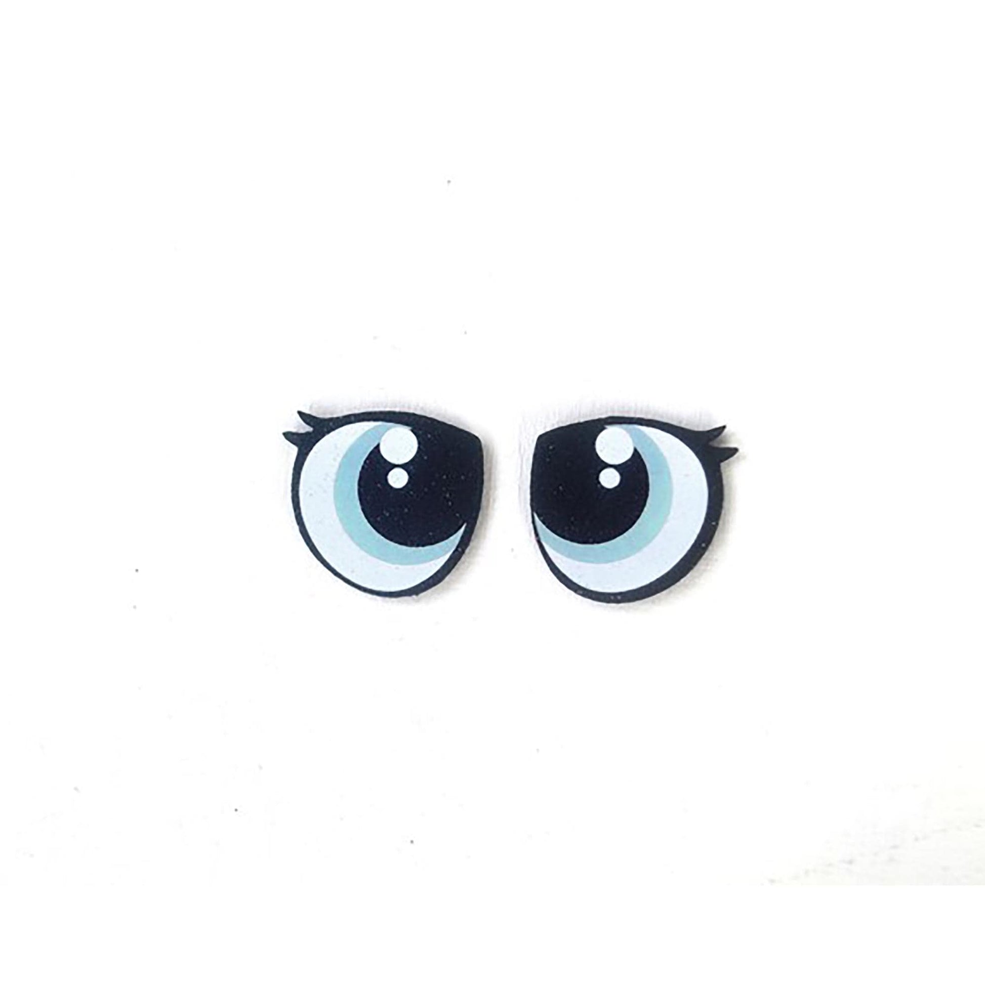 6 Pack of Glitter Pouty Felt Eyes for Amigurumi, with Lashes, Sad Eyes, Multiple Sizes Available
