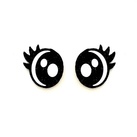 3 Pack of Kawaii Felt Eyes for Amigurumi, with Lashes, Multiple Sizes Available