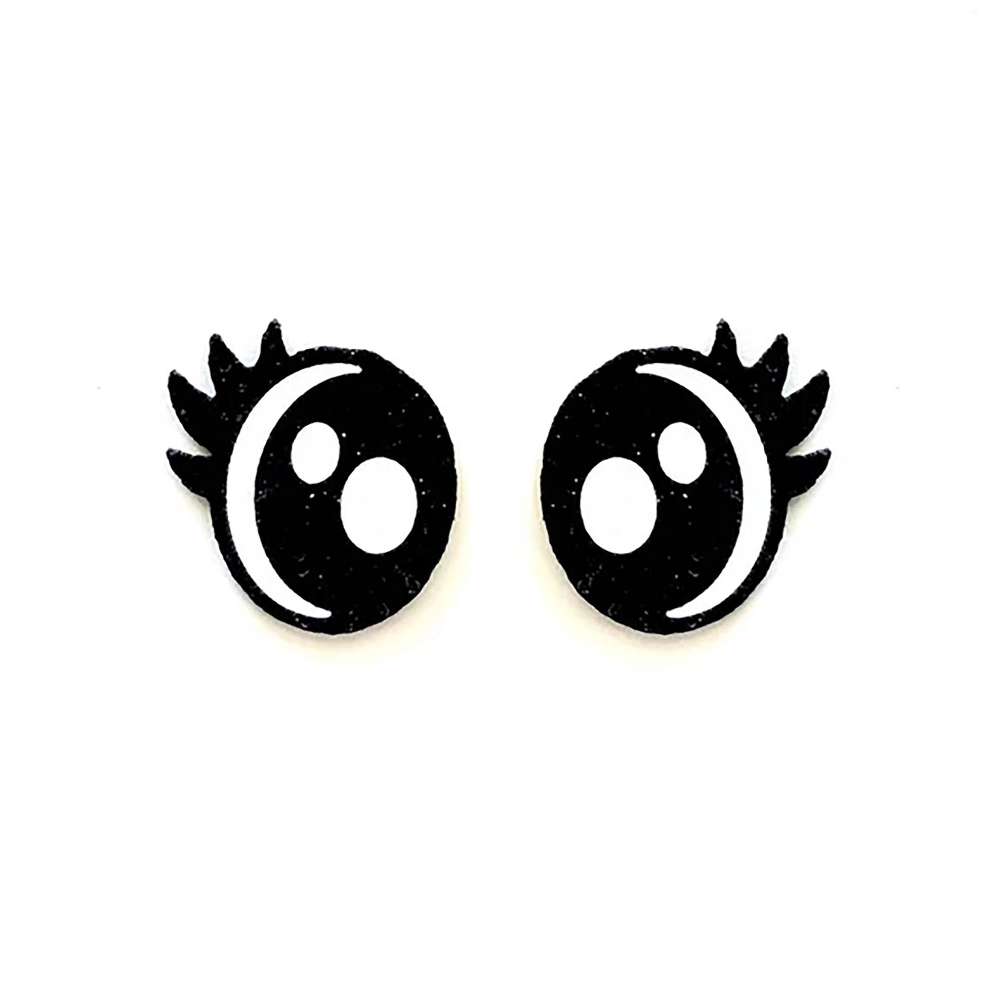 3 Pack of Kawaii Felt Eyes for Amigurumi, with Lashes, Multiple Sizes Available