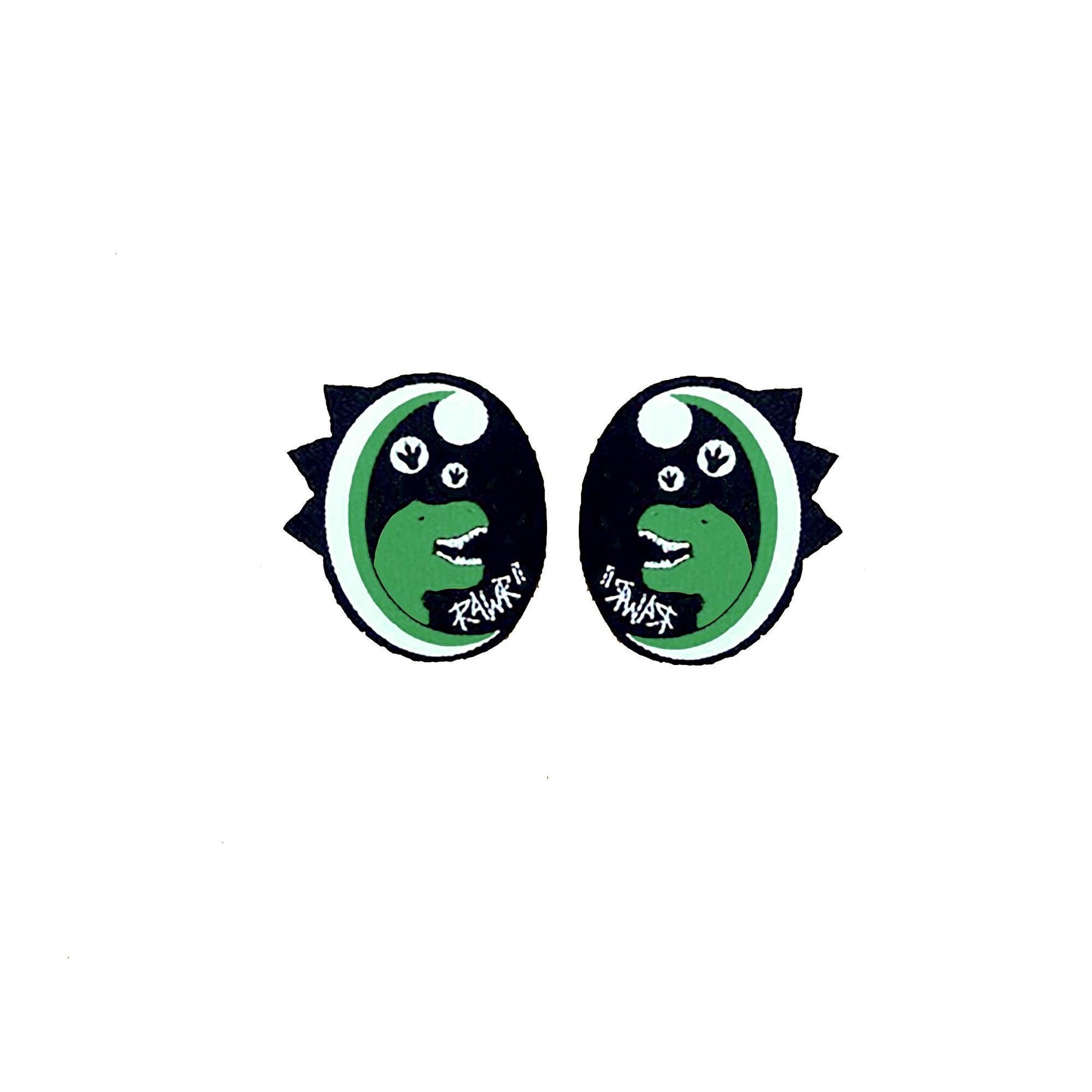 3 Pack of Green Dinosaur Felt Eyes with Lashes, for Amigurumi, Dino, Multiple Sizes Available