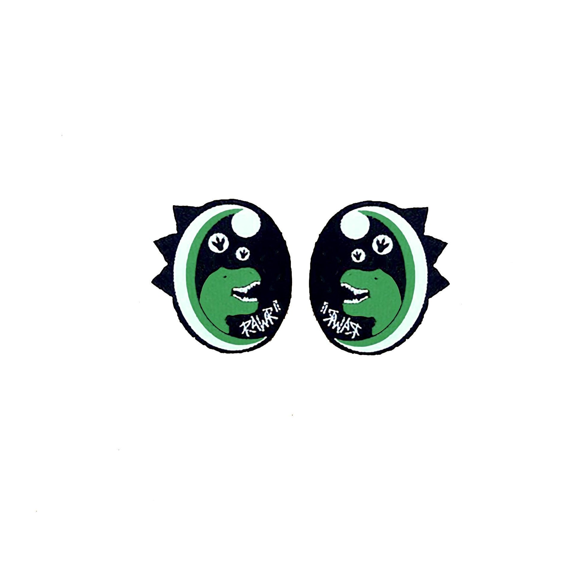 3 Pack of Green Dinosaur Felt Eyes with Lashes, for Amigurumi, Dino, Multiple Sizes Available