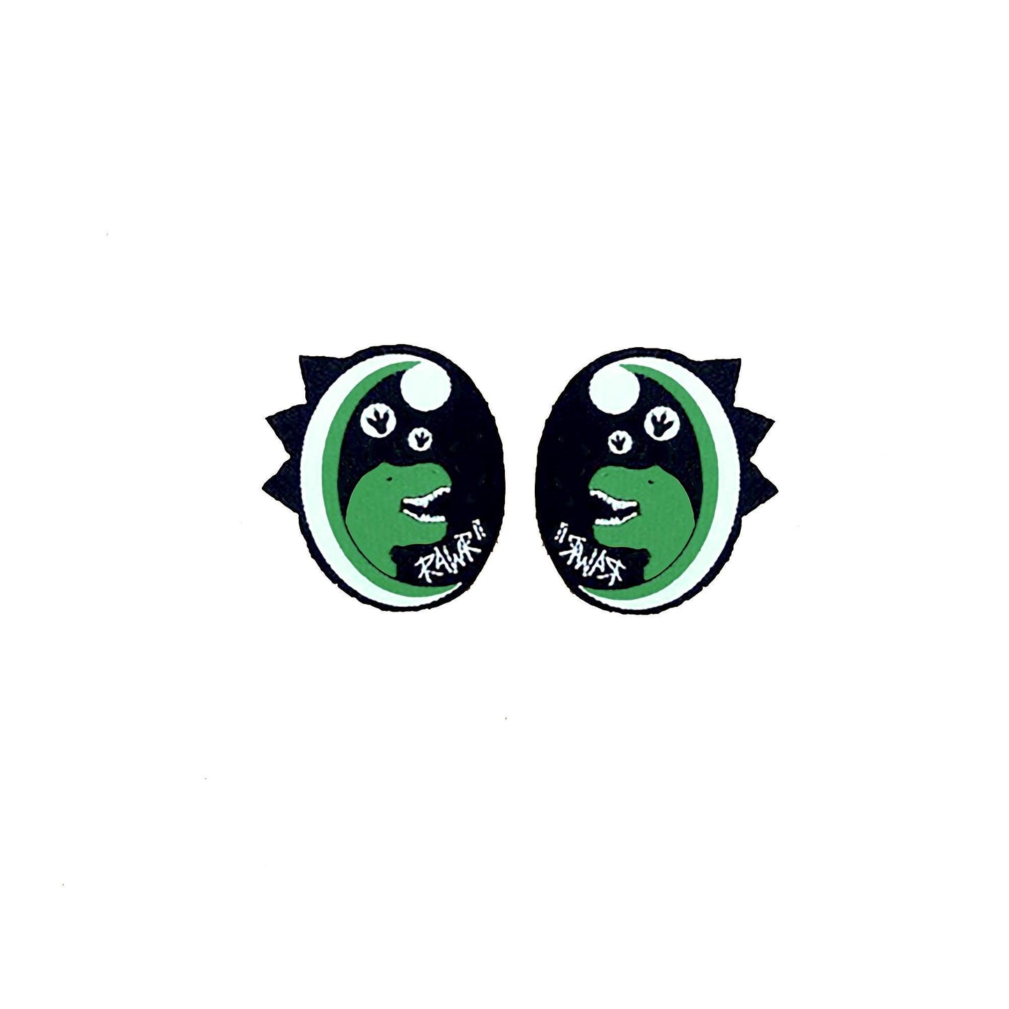 3 Pack of Green Dinosaur Felt Eyes with Lashes, for Amigurumi, Dino, Multiple Sizes Available