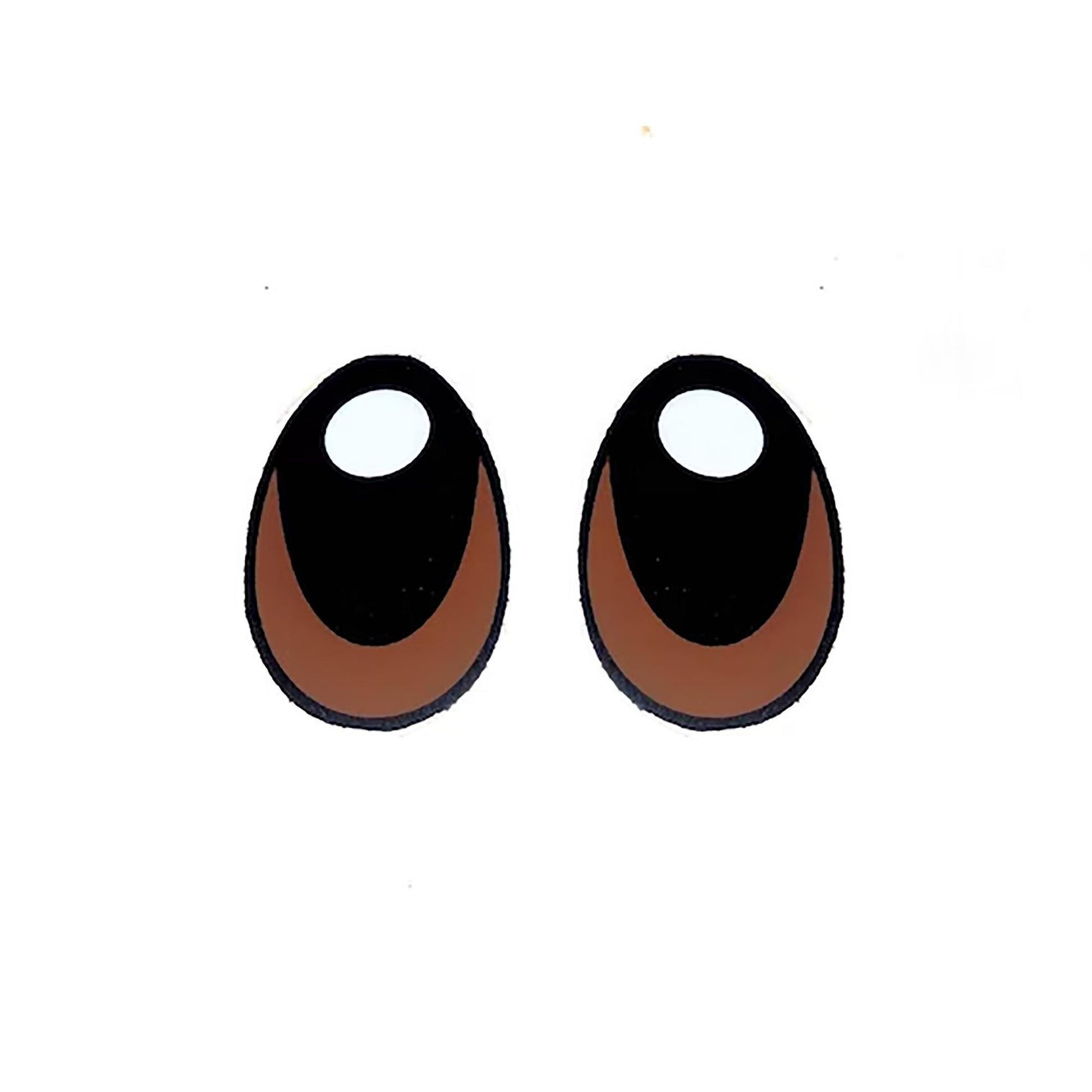 3 Pack of Brown Oval Felt Eyes for Amigurumi, Crochet Plushie, Multiple Sizes Available