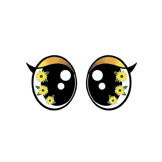 3 Pack of Sunflower Felt Eyes for Amigurumi, with Lashes, Multiple Sizes Available