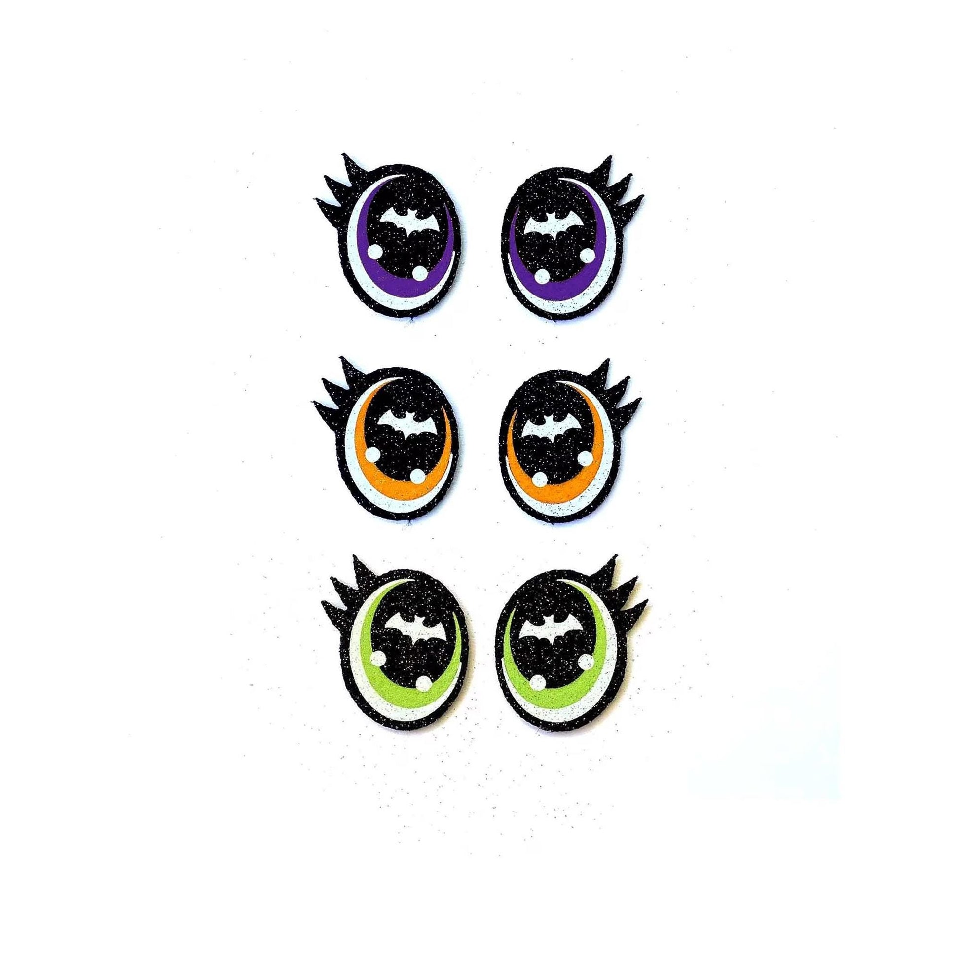 3 Pack of Halloween Felt Eyes for Amigurumi, Crafts, Stuffed Animals, Kawaii, Glitter, Multiple Sizes 16mm-57mm Multiple Sizes Available
