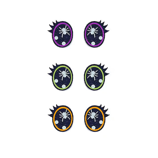6 Pack of Glitter Halloween Felt Eyes, With Lashes, Multiple Sizes Available