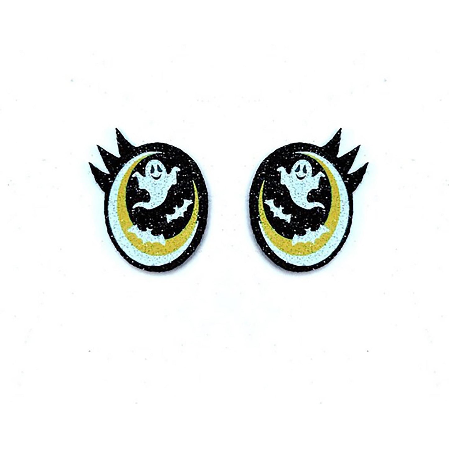 3 Pack of Glitter Halloween Felt Eyes for Amigurumi, with Lashes, Multiple Sizes Available