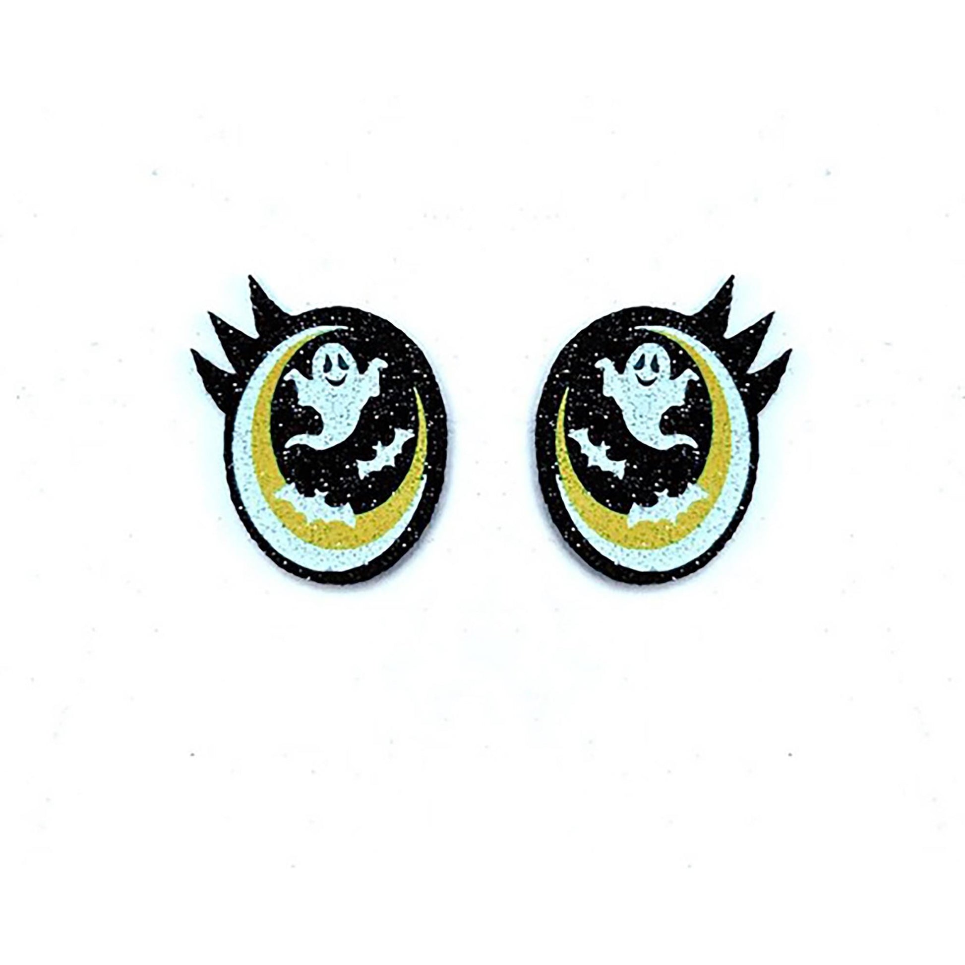 3 Pack of Glitter Halloween Felt Eyes for Amigurumi, with Lashes, Multiple Sizes Available