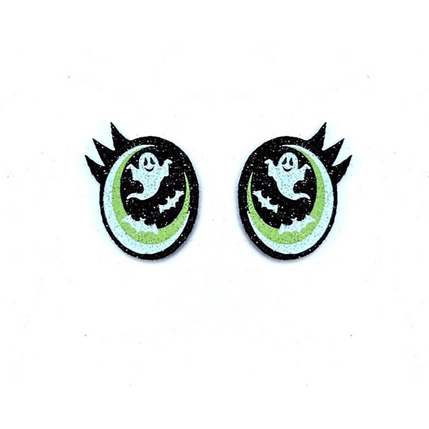 3 Pack of Glitter Halloween Felt Eyes for Amigurumi, with Lashes, Multiple Sizes Available