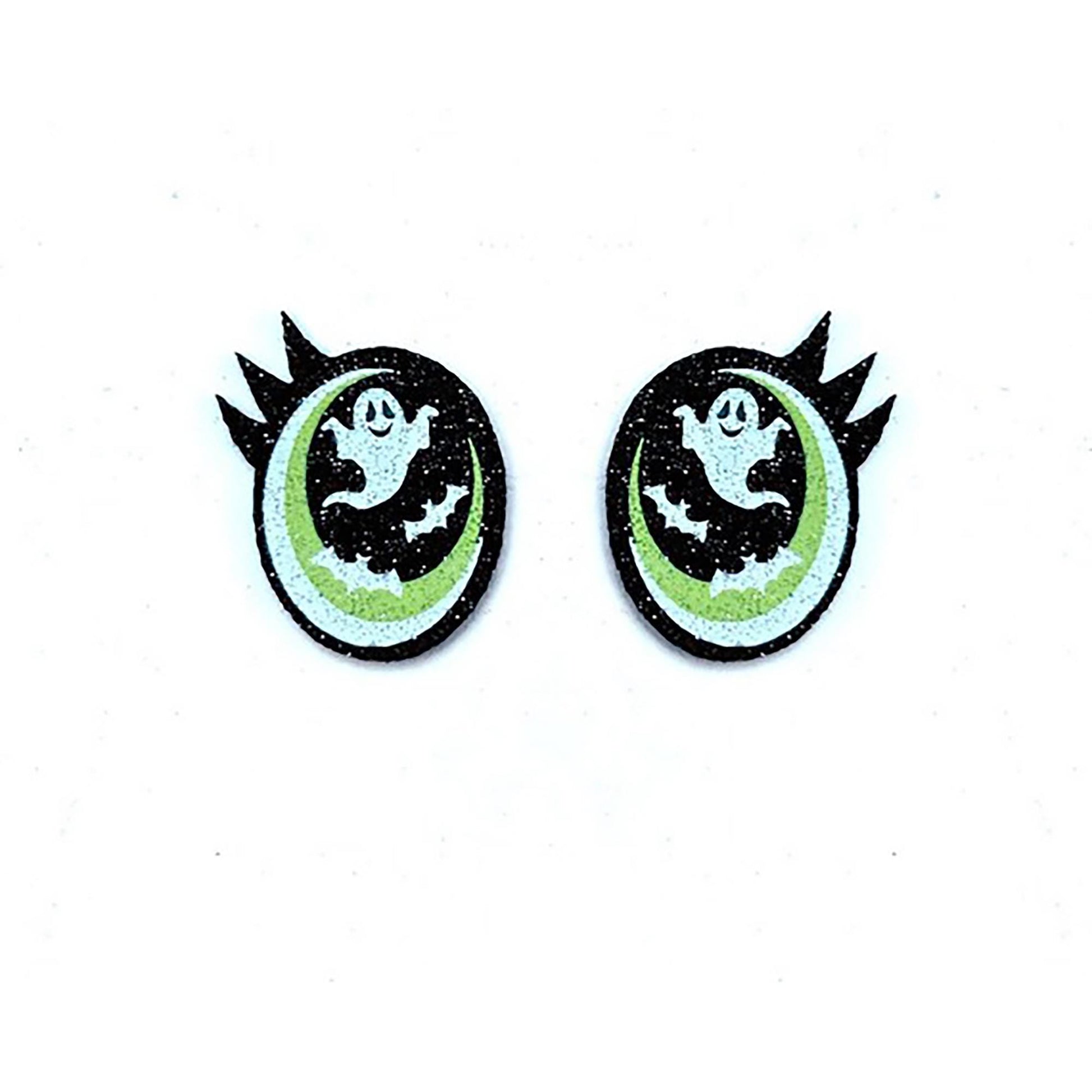 3 Pack of Glitter Halloween Felt Eyes for Amigurumi, with Lashes, Multiple Sizes Available