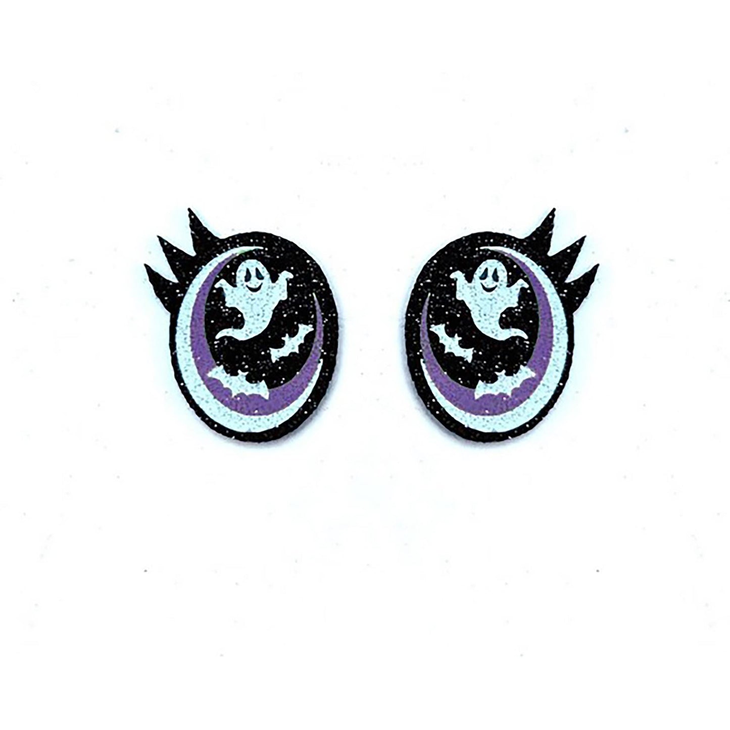 3 Pack of Glitter Halloween Felt Eyes for Amigurumi, with Lashes, Multiple Sizes Available