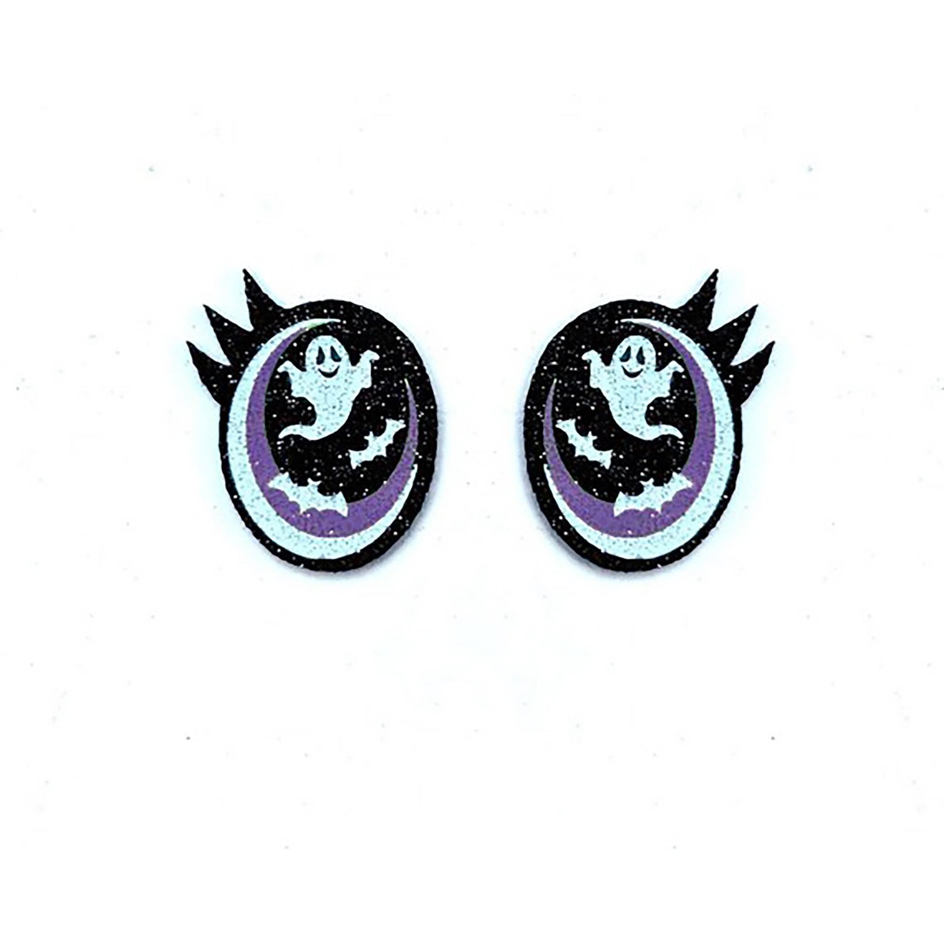 3 Pack of Glitter Halloween Felt Eyes for Amigurumi, with Lashes, Multiple Sizes Available