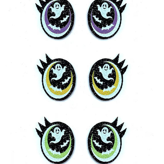 3 Pack of Glitter Halloween Felt Eyes for Amigurumi, with Lashes, Multiple Sizes Available